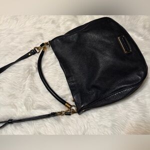 Marc Jacobs Hobo Black Pebbled Leather Bag with Gold Hardware